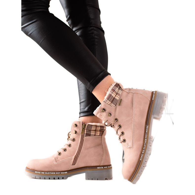 Goodin Izolirani traperi od eko kože ružičasta