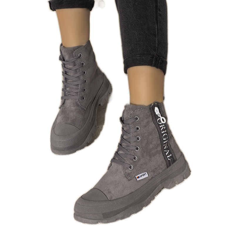 Sive ženske tople čizme Goris siva