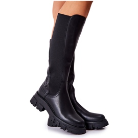 Sergio Leone Kožne čizme s crnim patentnim zatvaračem Ampine crna