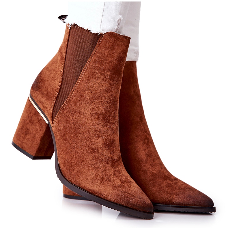 POTOCKI Smeđe Coriseis antilop čizme na visokoj peti smeđa