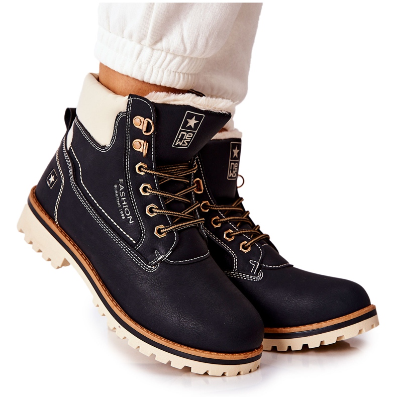 NEWS Ženske Trappers Timberki Warmed Black Tiempo crno