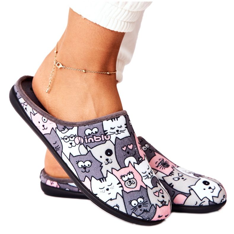 Inblu Papuče Befado Papuče Cats 155D200 Siva