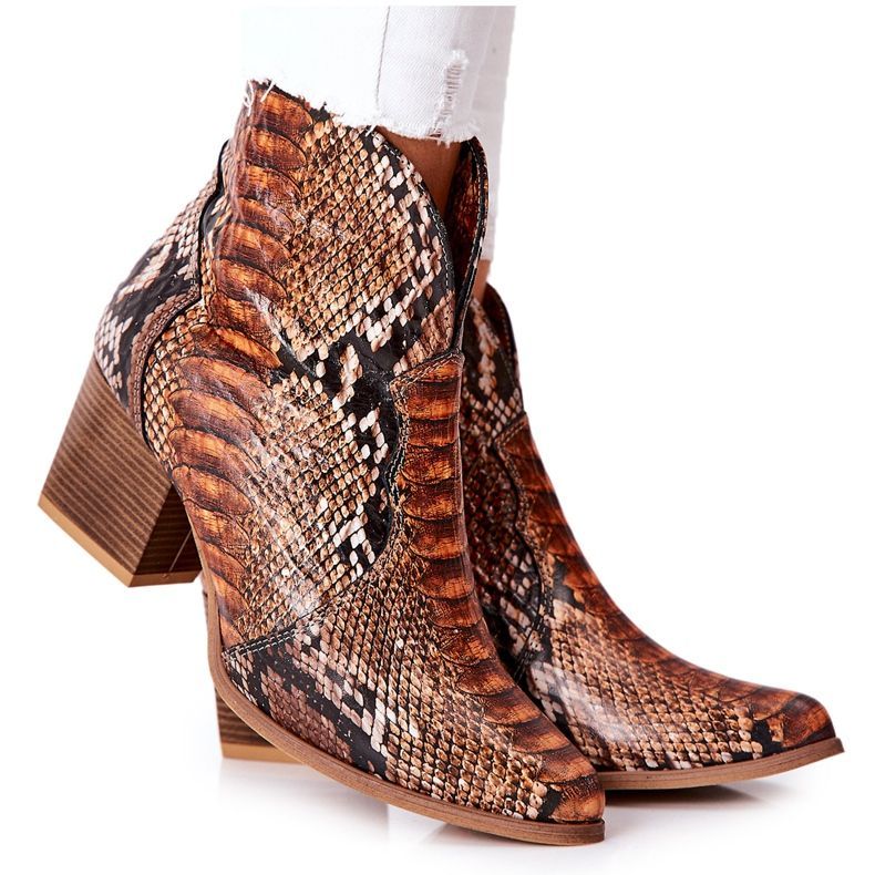 Lewski Shoes Kaubojske čizme Lewski Brown Snake Pattern EV28 smeđa