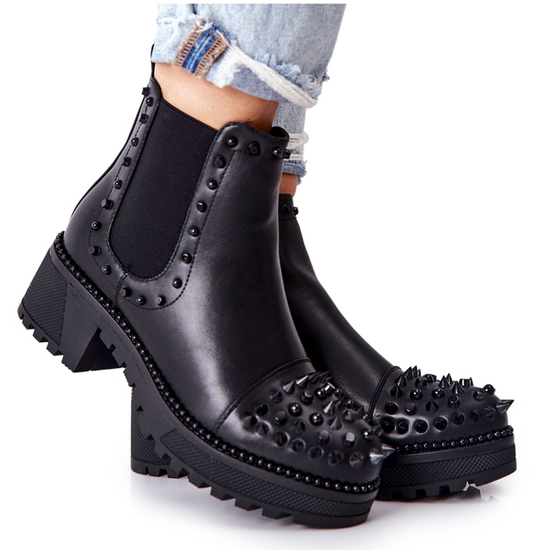 PG1 Crne Comonis Jodhpur čizme s mlaznicama crno