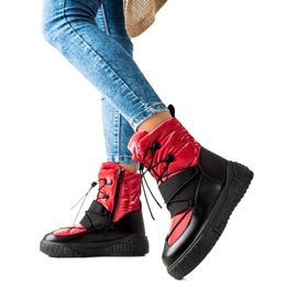 TRENDI Udobne čizme za snijeg na platformi crna crvena