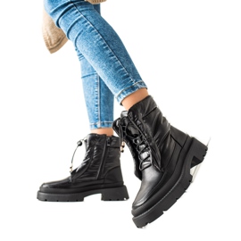 Small Swan Crne čizme za snijeg na platformi crna