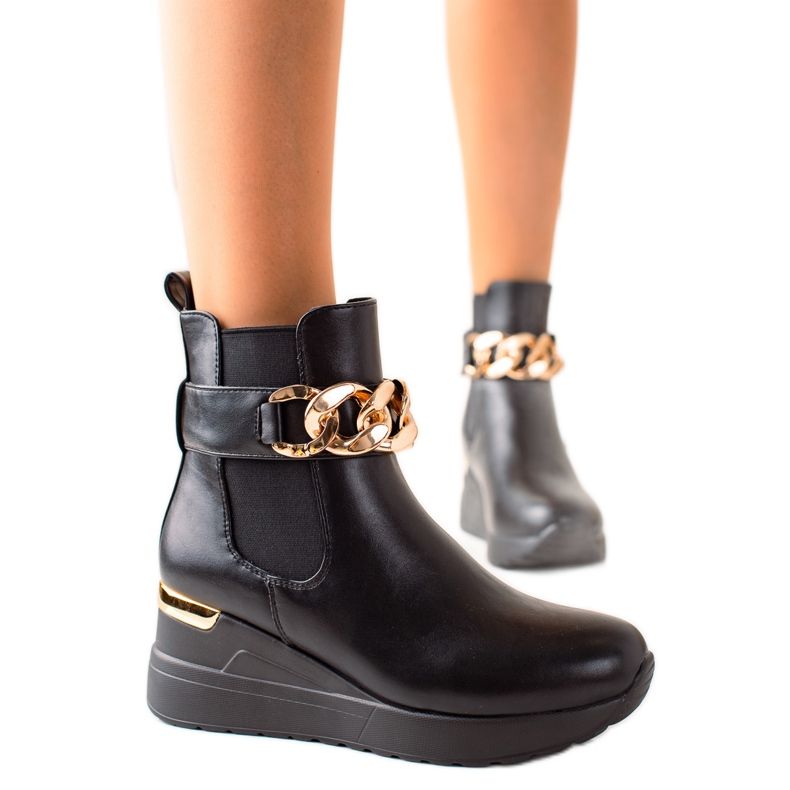 Groto Gogo Modne čizme na klin crno