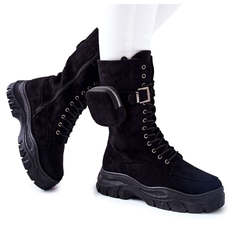 Antilop čizme na platformi s bubrezima crne Issanti crno