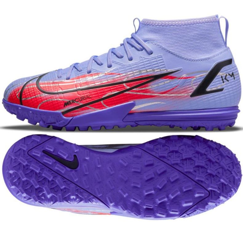 Kopačke za nogomet Nike Mercurial Superfly 8 Academy Km Tf Jr DB0935 506 raznobojna ljubičasta