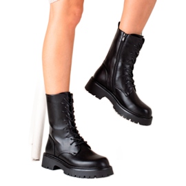 Bona Crne čizme Traper s eko kožom crna