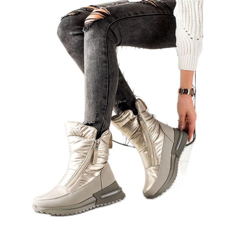 Weide Ležerne srebrne čizme za snijeg srebro