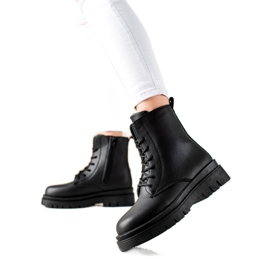 TRENDI Klasični crni traperi na platformi crna