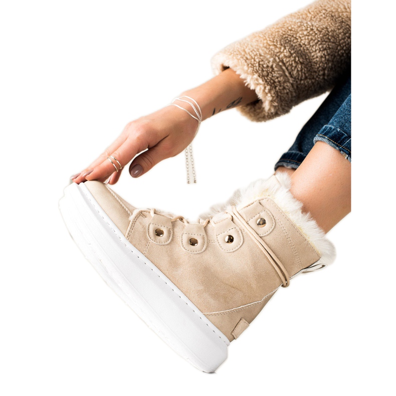 TRENDI Elegantne bež čizme za snijeg