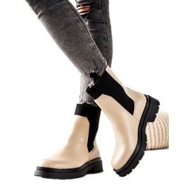 TRENDI Modne čizme Chelsea bež crna