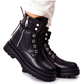 PG1 Čizme na patent zatvarač s uvezom crni Elissmo crna