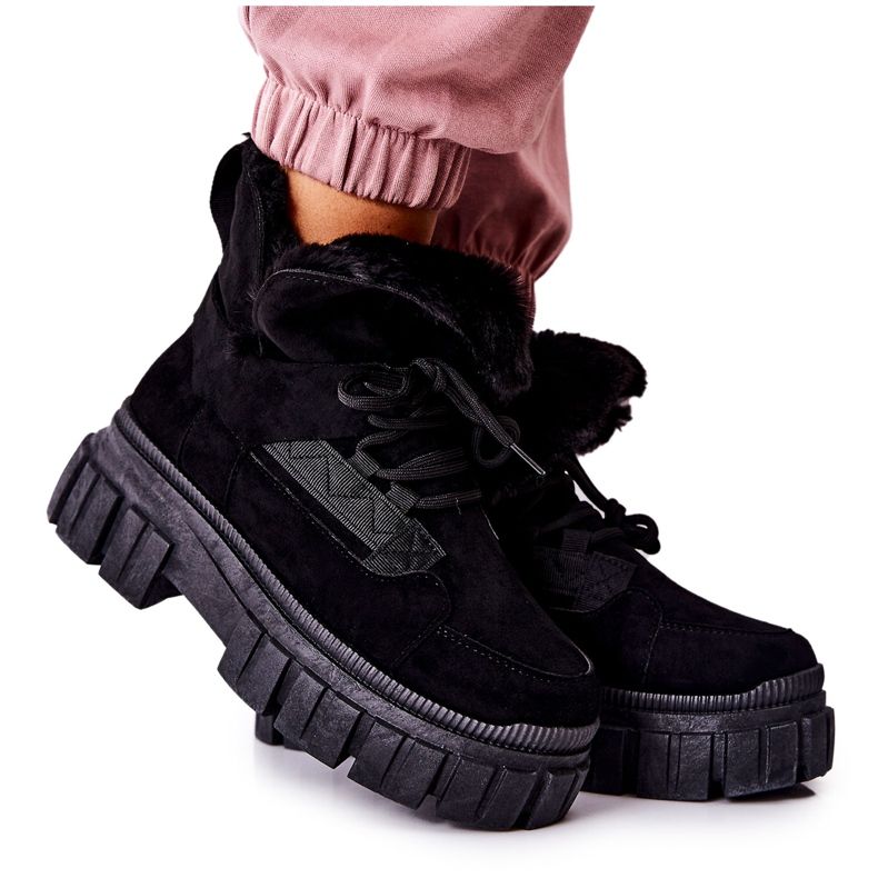 PM1 Crne tople čizme Trappers Black Demaris crno