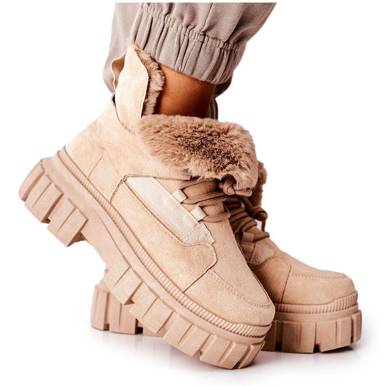 PM1 Tople čizme Trappers Beige Demaris bež