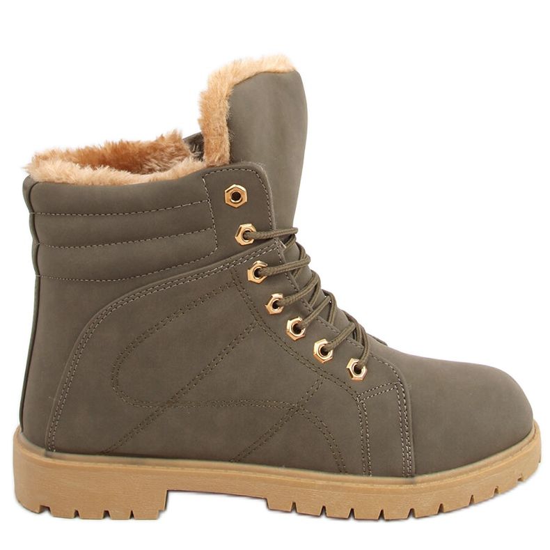 Ženske izolirane drvene čizme Polle Green Black zelena