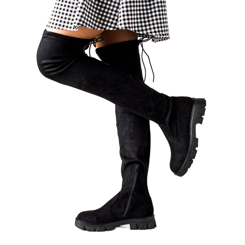 Super Me Čizme s ortopedskom petom crno