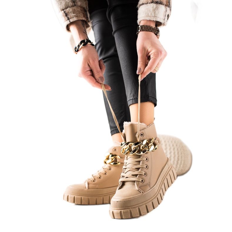 TRENDI Tople čizme Tenisice bež