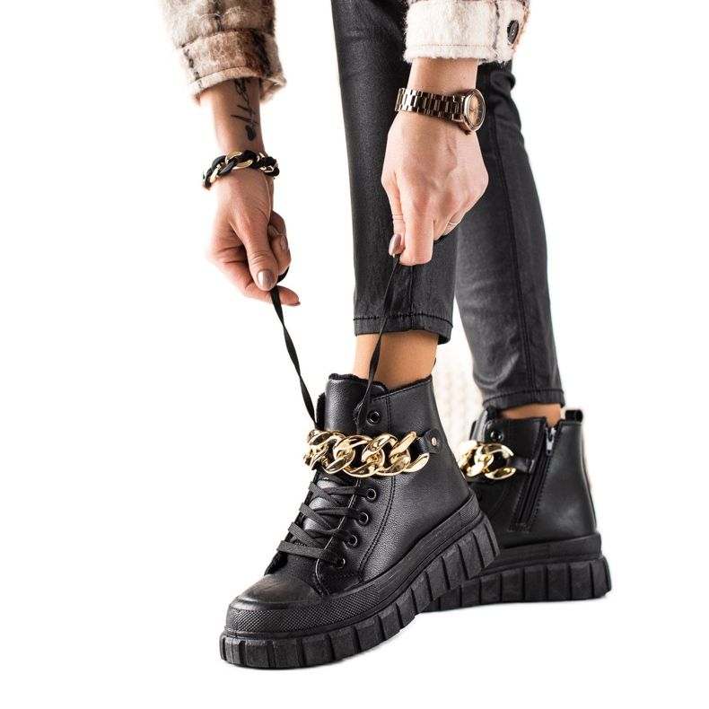 TRENDI Tople čizme Tenisice crno