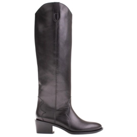 Marco Shoes Iolanda kaubojske čizme s ukrasnim šavovima crna