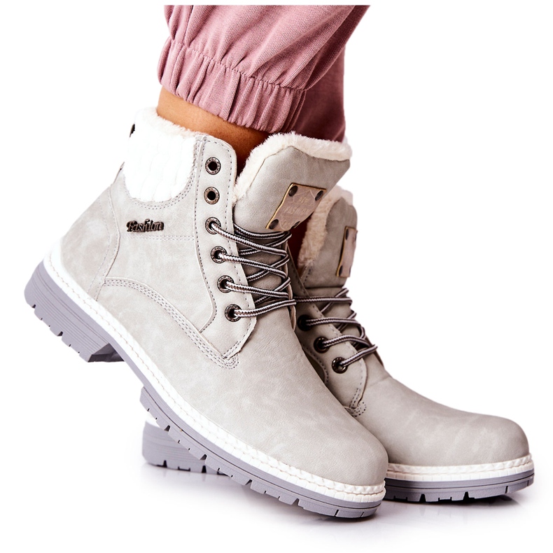 PH1 Zagrijane kožne trappers svijetlosive Laralis siva