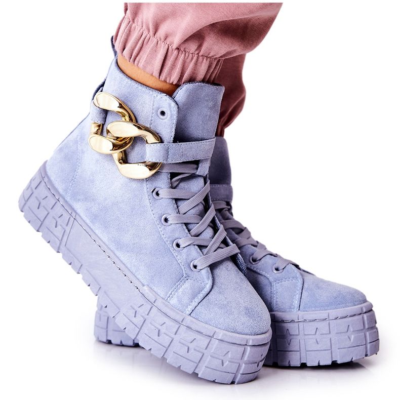 Visoke tenisice na plavoj platformi Evenia plava