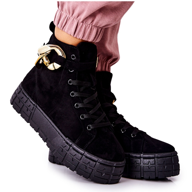 Visoke tenisice na crnoj platformi Evenia