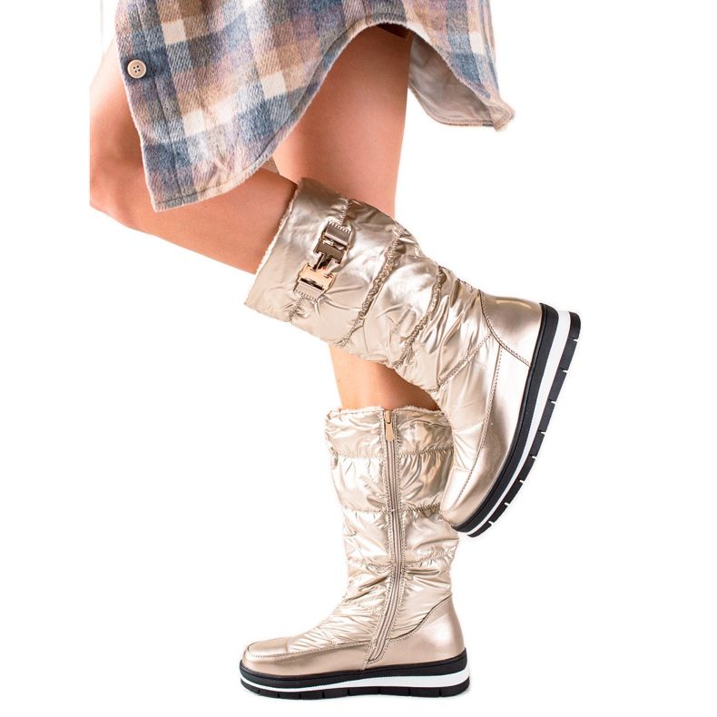 TRENDI Visoke zlatne čizme za snijeg zlatna