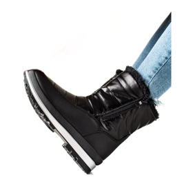 TRENDI Klasične čizme za snijeg na patent zatvarač crna