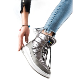 TRENDI Modne sjajne čizme za snijeg srebro