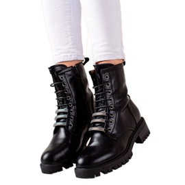 Evento Čizme na vezanje s eko kožom crna