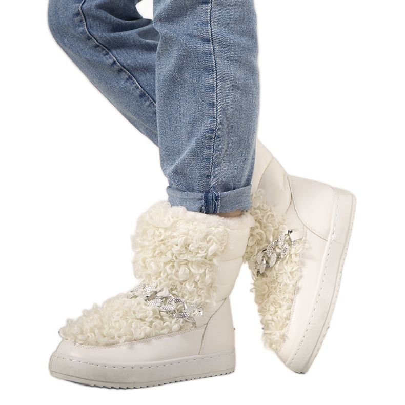 Bijele čizme za snijeg s krznom iz Montmine bijela
