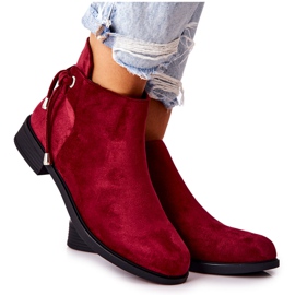 Ženske čizme Suede Burgundy Numbero klaret crvena