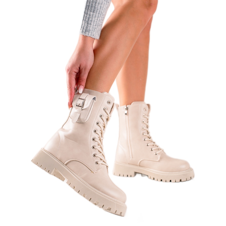 Groto Gogo Elegantni traperi s džepom bež