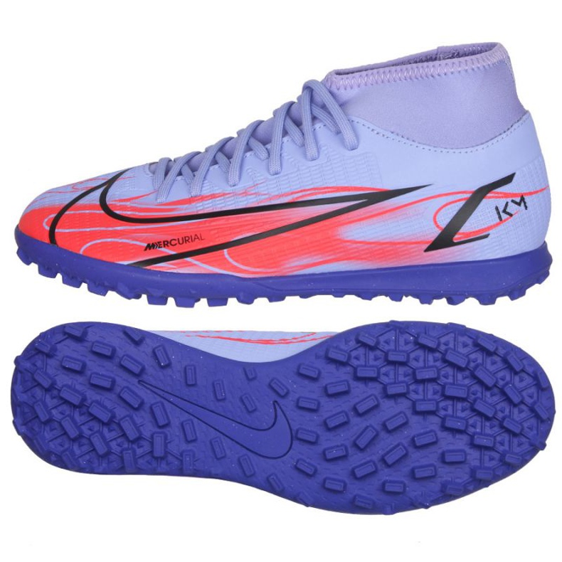 Nike Mercurial Superfly 8 Club Km Tf Jr DB2869-506 cipela crvena, ljubičasta ljubičasta