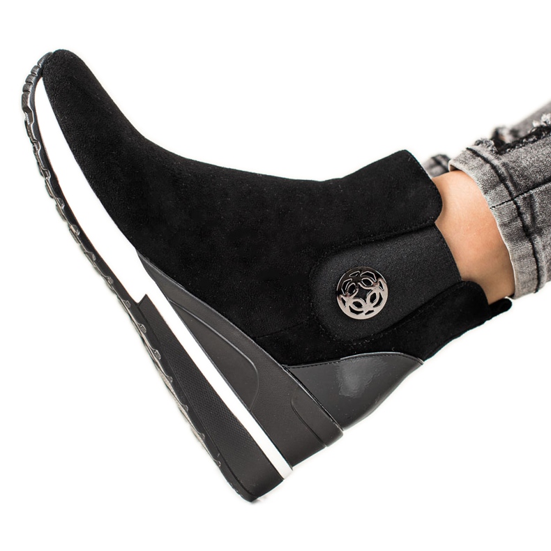 W. Potocki Čizme na klin Potocki crno