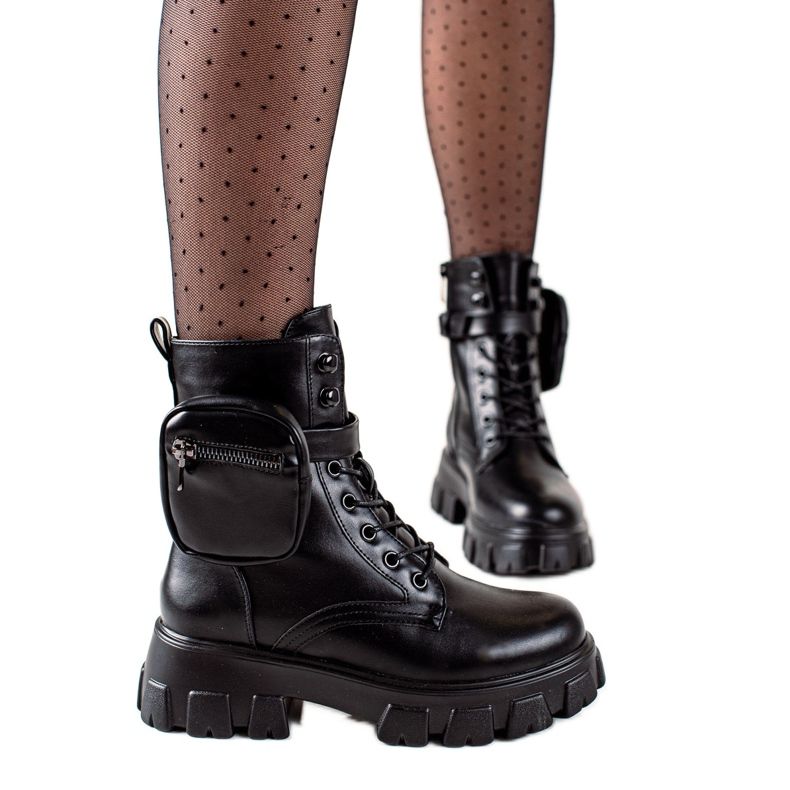 TRENDI Crni radnici s džepom crno