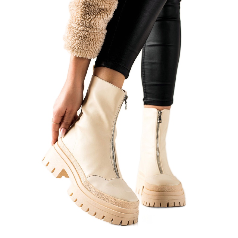 Seastar Klasični radnici s patentnim zatvaračem bež