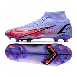 Nogometne cipele Nike Mercurial Superfly 8 Academy Km FG / MG M DB2857 506 crna, ljubičasta, crvena ruže i ljubičaste