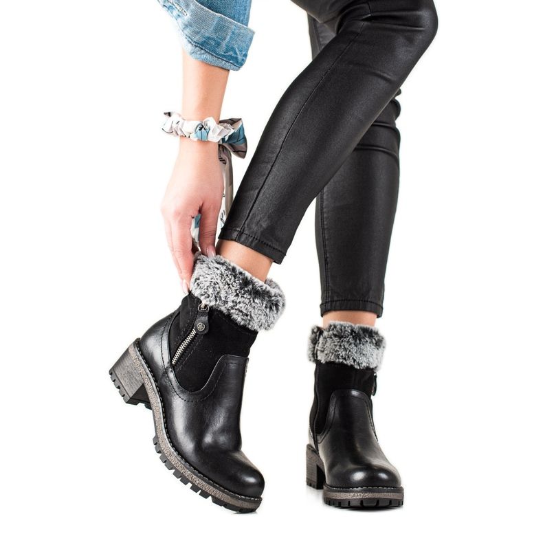 Goodin Ležerne čizme s krznom crno