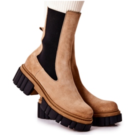 Kožne čizme Workers Laura Messi bež 2421