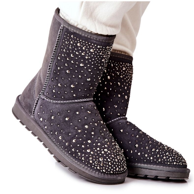 Topli Mukluki s mlaznicama Grey Mariella srebro