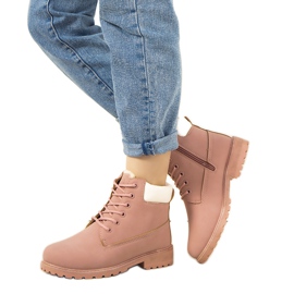 Ružičaste Gigliola izolirane ženske planinarske čizme ružičasta