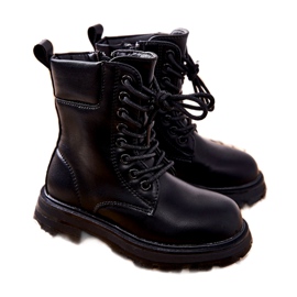 FR1 Klasične dječje crne čizme s patentnim zatvaračem Clarika crna