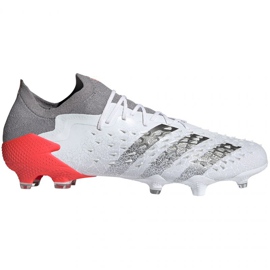 Adidas Predator Freak.1 Fg LM FY6263 kopačke bijela, bijela, siva / srebrna bijela