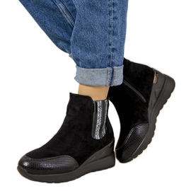 Crne čizme na izoliranom klin Trento crna