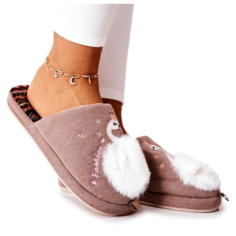 WJ1 Rey's Brown Swan tople papuče smeđa