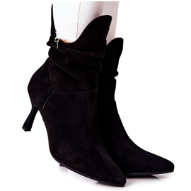 Kožne čizme na visokoj peti Laura Messi 2427 crne crna